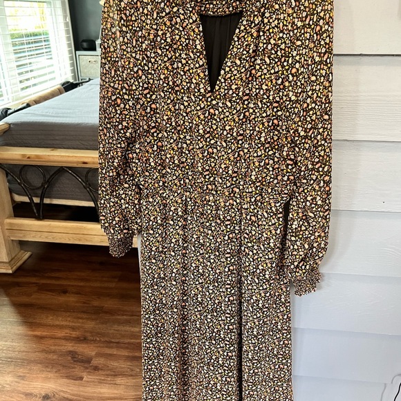 Madewell (Re)sourced Georgette Smocked Neck Midi Dress Folktale Paisley  size M - Picture 8 of 11